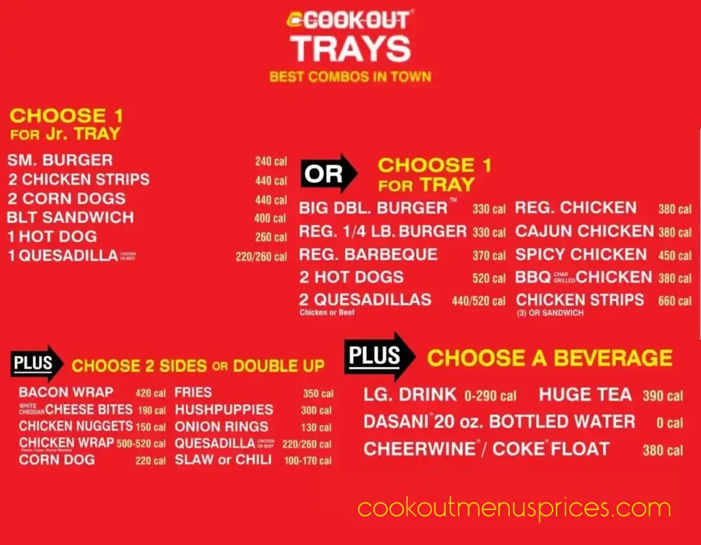 Latest Cookout Menu with Prices and Calories 2025 159 cookout tray